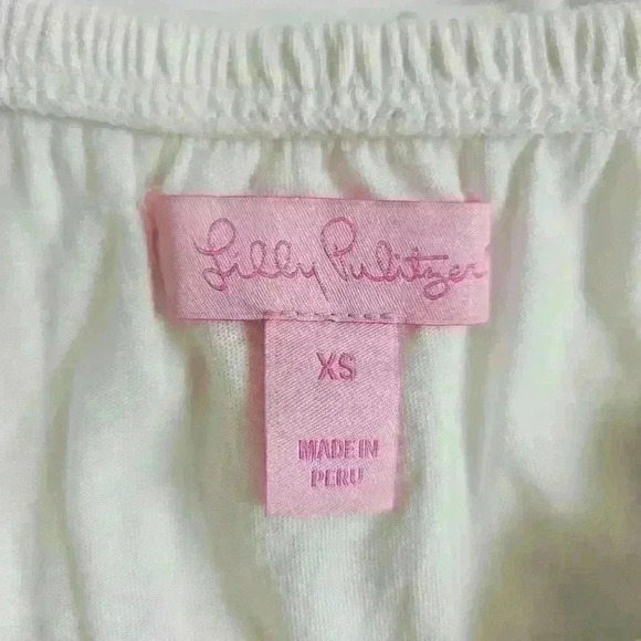 Lilly Pulitzer Off The Shoulder Ruffle White Tank XS - Picture 3 of 4